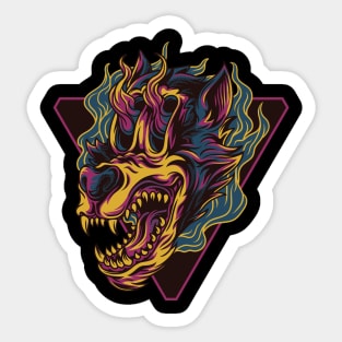 Trippy artistic Wild Wolf Sticker